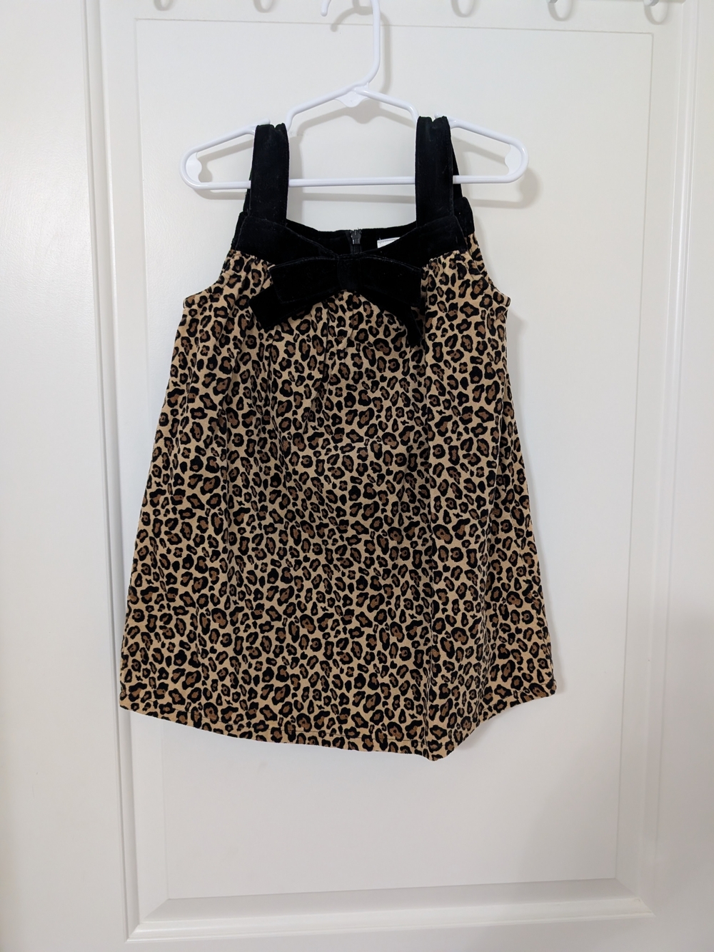 Vintage Gymboree Glamour Kitty Leopard Velvet Bow Dress 4T 2006